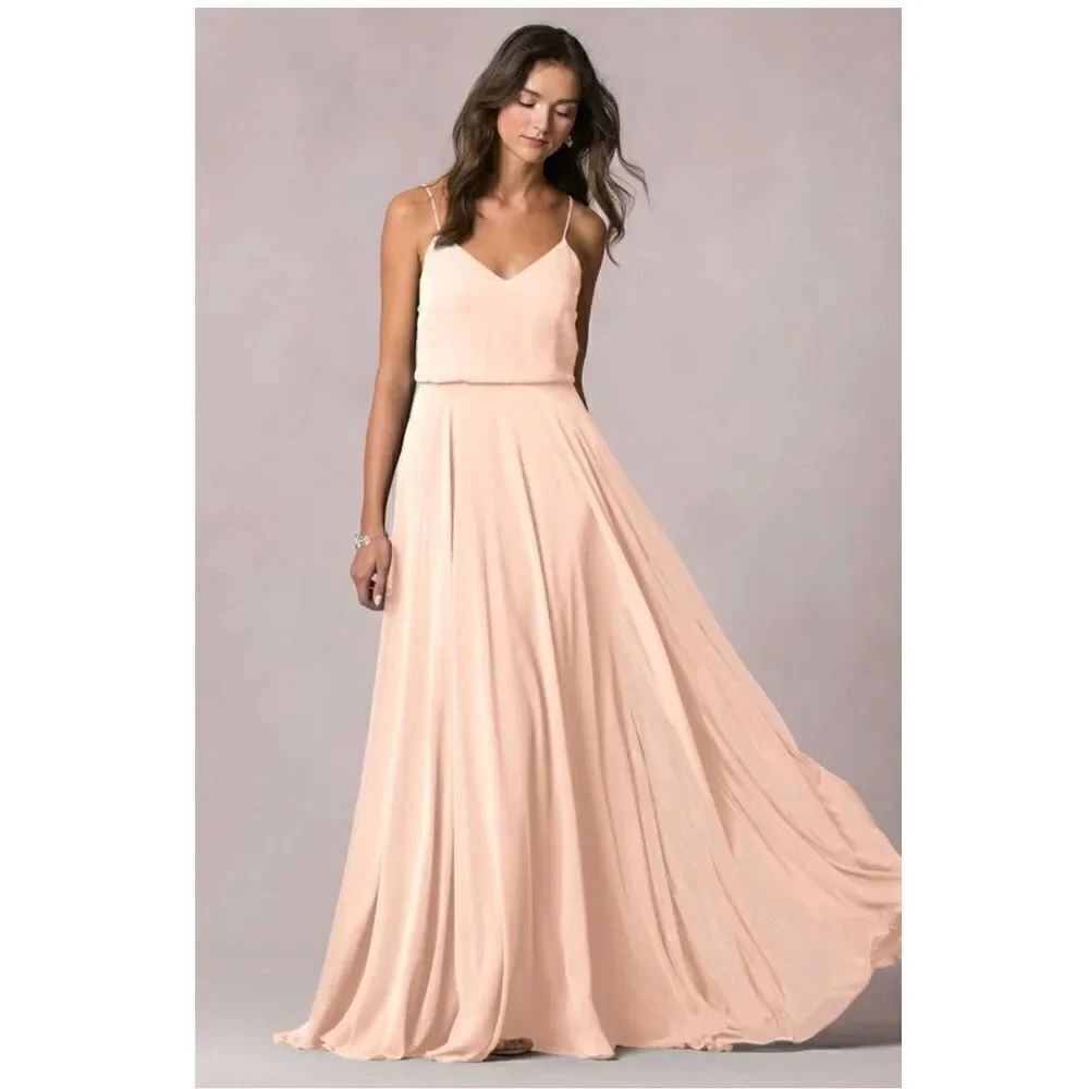 Jenny Yoo Bridesmaid Dress Inesse soft blush  size 22